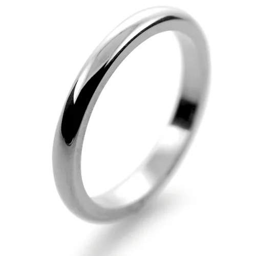 2MM Heavy D Shaped Palladium Rings Wedding Band